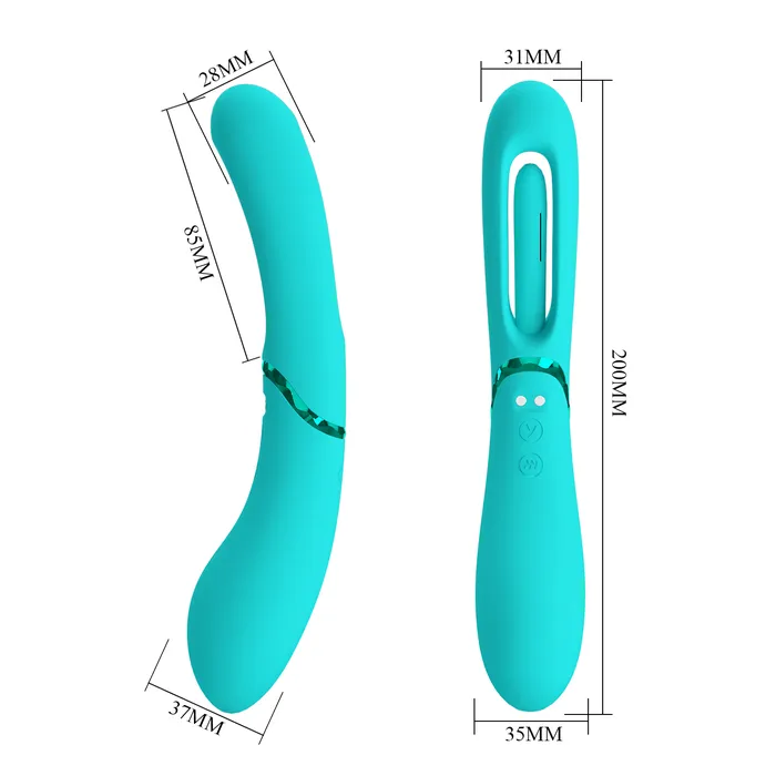 Pretty Love Vibrators | Pretty Love - Romance Lexie - Vibrator met Wiebelend Tongetje - Turquoise