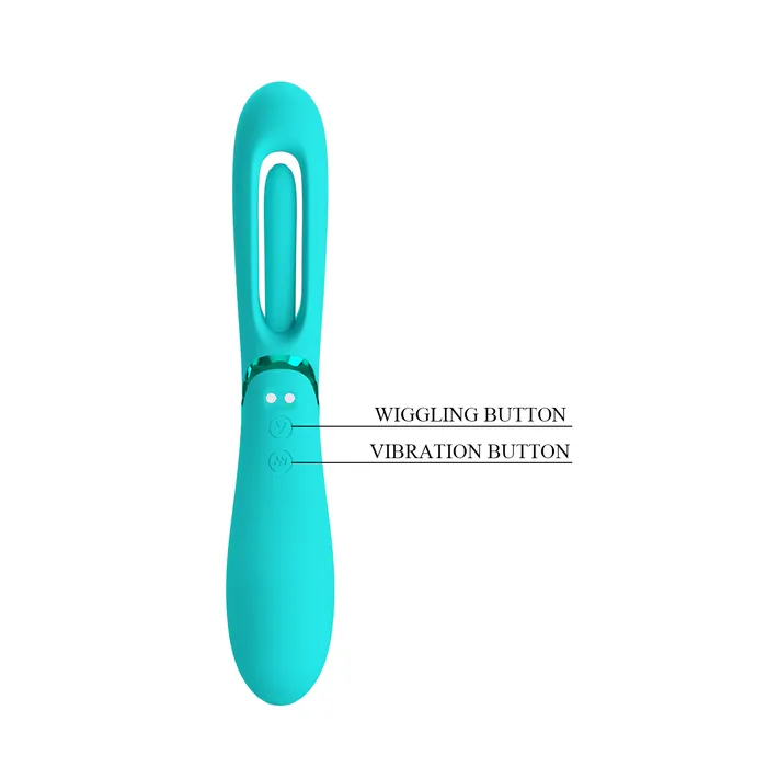 Pretty Love Vibrators | Pretty Love - Romance Lexie - Vibrator met Wiebelend Tongetje - Turquoise