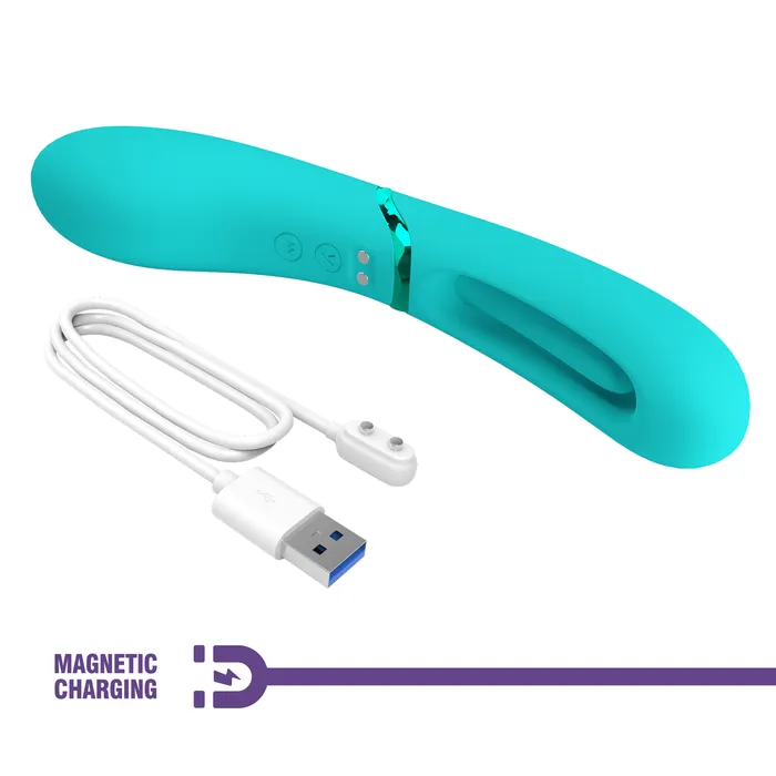 Pretty Love Vibrators | Pretty Love - Romance Lexie - Vibrator met Wiebelend Tongetje - Turquoise