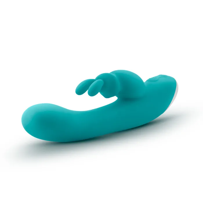 Blush Vibrators Hop By Blush Rave Rabbit Plus GSpot Clitorial Stimulating Aquamarine 8Inch Ultrasilk Silicone Rechargeable Rabbit Vibrator