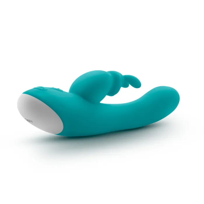 Blush Vibrators Hop By Blush Rave Rabbit Plus GSpot Clitorial Stimulating Aquamarine 8Inch Ultrasilk Silicone Rechargeable Rabbit Vibrator