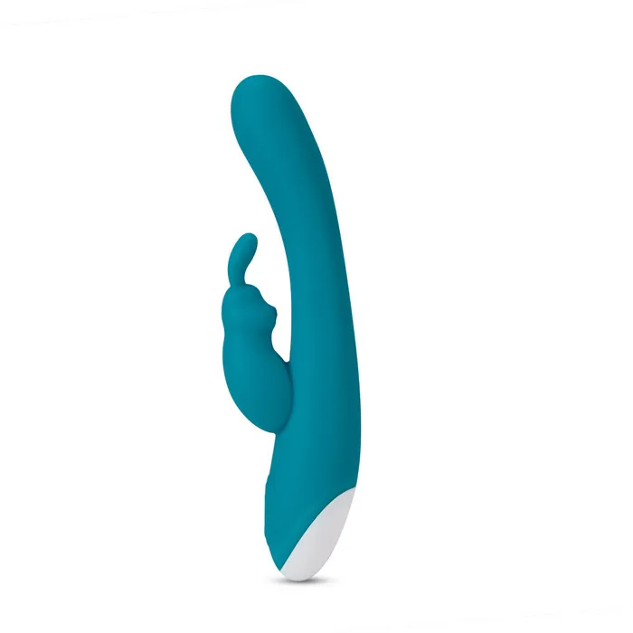 Blush Vibrators Hop By Blush Rave Rabbit Plus GSpot Clitorial Stimulating Aquamarine 8Inch Ultrasilk Silicone Rechargeable Rabbit Vibrator