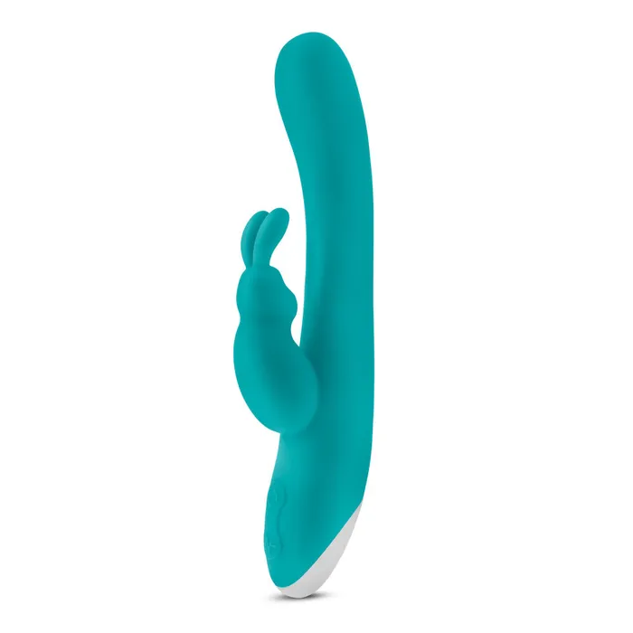 Blush Vibrators Hop By Blush Rave Rabbit Plus GSpot Clitorial Stimulating Aquamarine 8Inch Ultrasilk Silicone Rechargeable Rabbit Vibrator