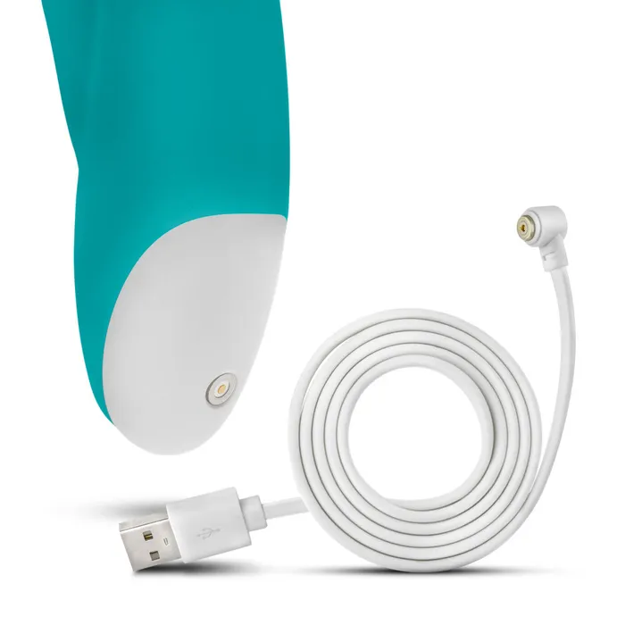 Blush Vibrators Hop By Blush Rave Rabbit Plus GSpot Clitorial Stimulating Aquamarine 8Inch Ultrasilk Silicone Rechargeable Rabbit Vibrator