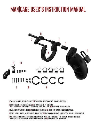 Mancage Model 20 Chastity Cock Cage Ultimate BDSM Control SHOTS AMERICA Male Sex Toys